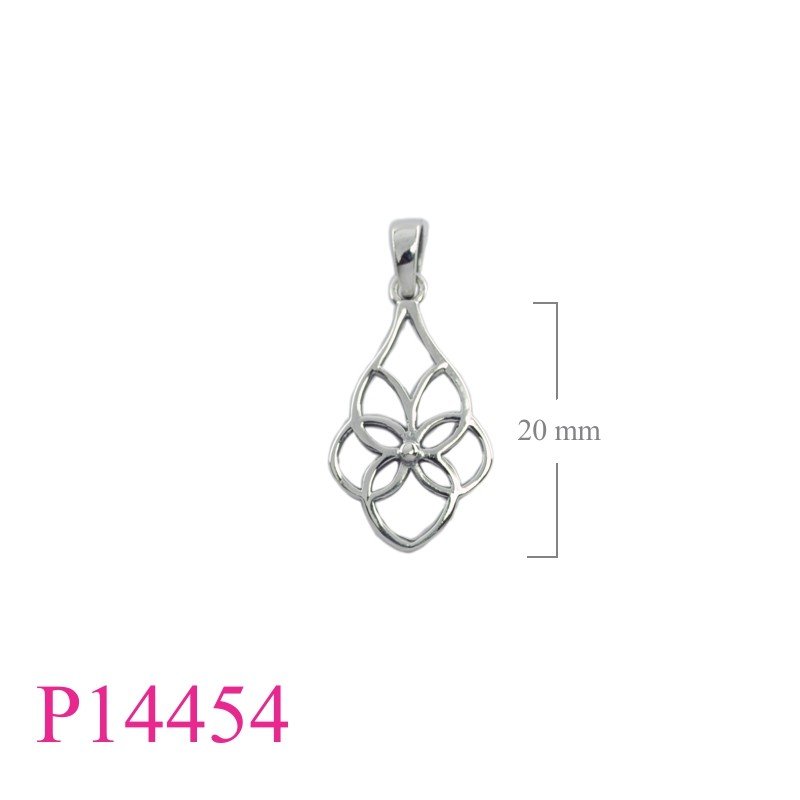 Pendant, openwork drop flower.