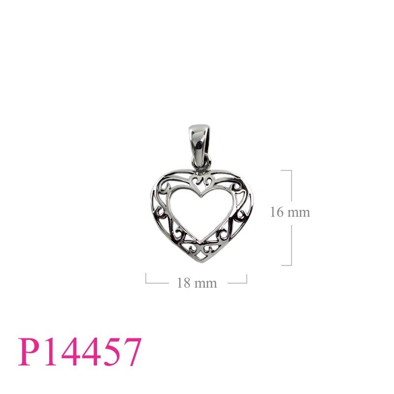 Celtic Pendant, Heart Pendant, 18mm openwork  Celtic.