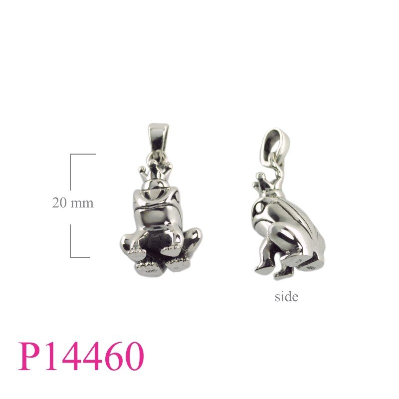 Pendant, crowned frog.