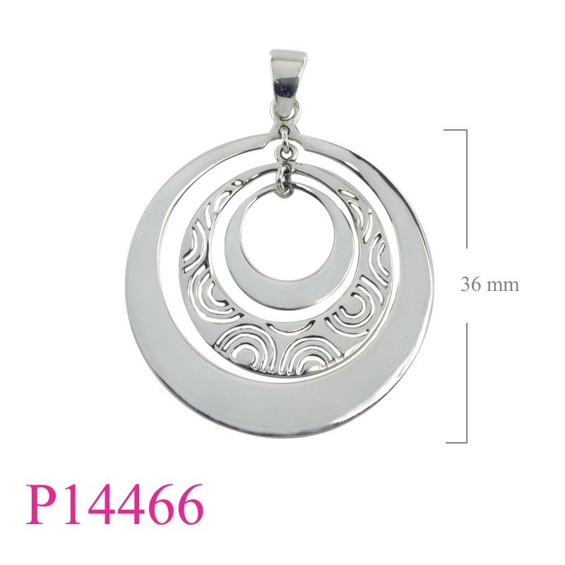 Pendant, 3 hanging hoops.