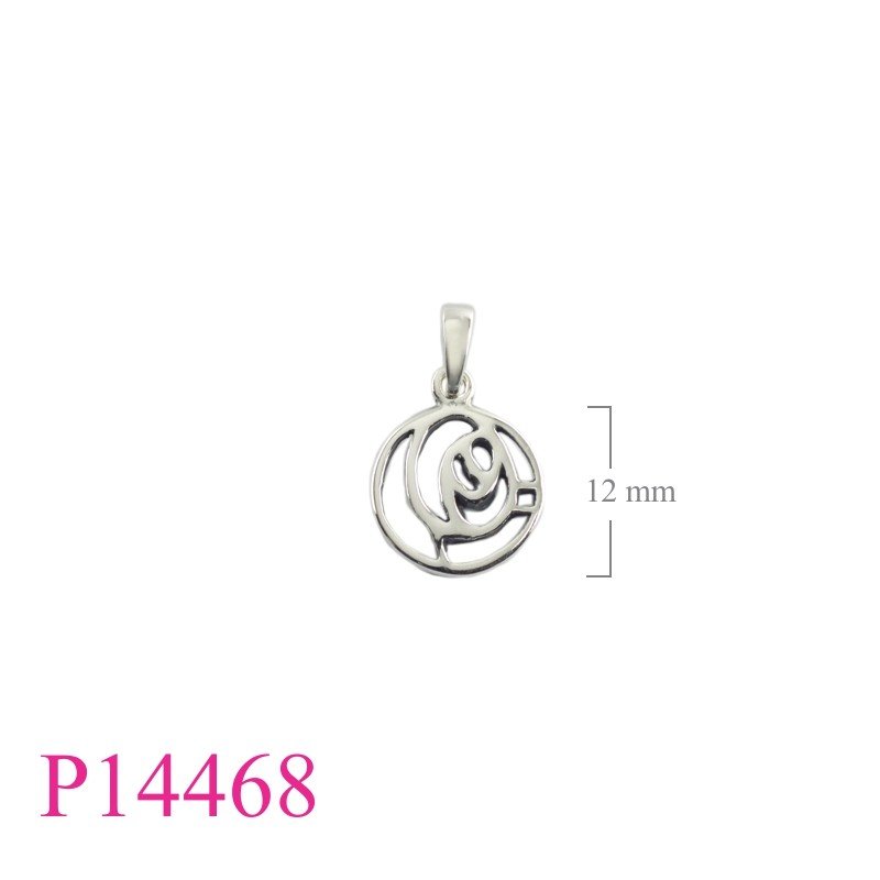 Rose Pendant, Mackintosh Pendant, 12mm round openwork Mackintosh .