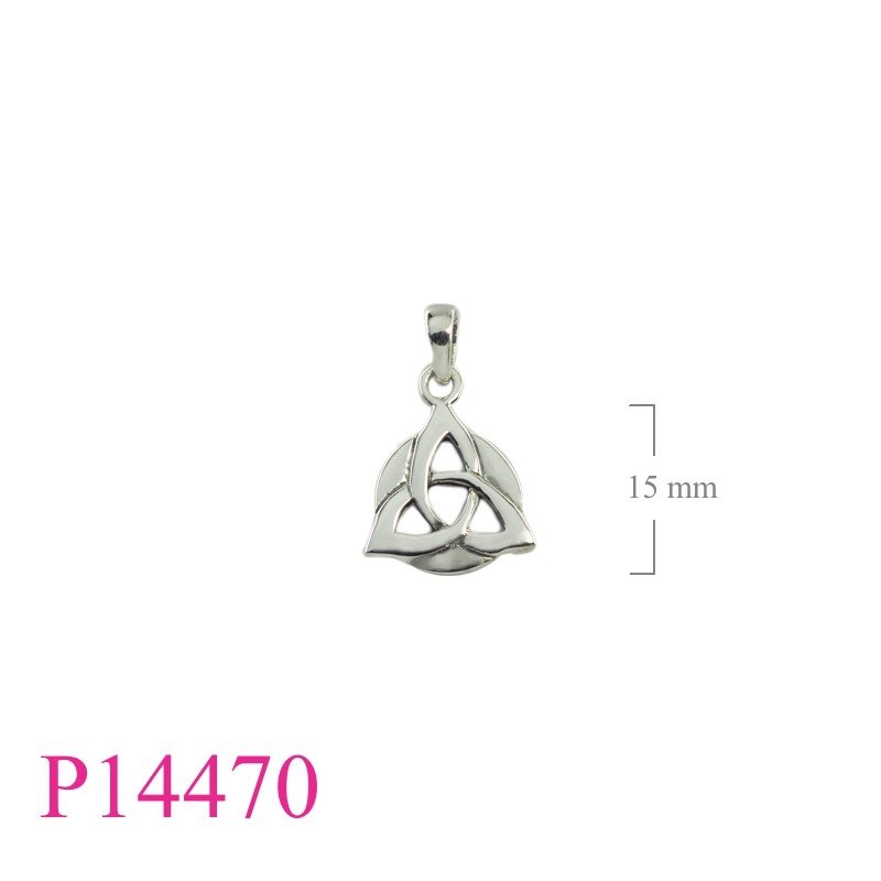 Pendant, 14mm Trinity and circle.