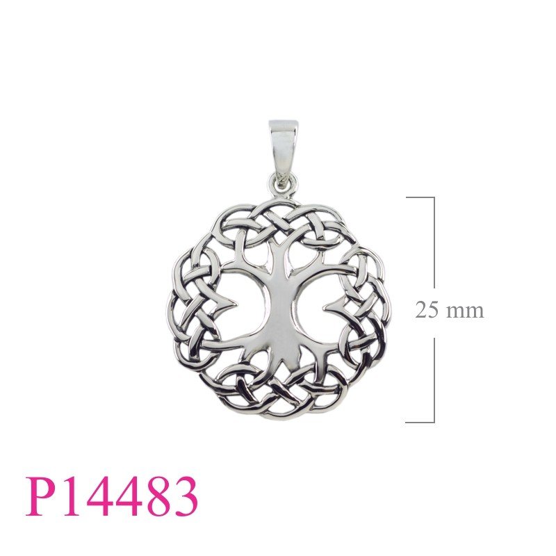Celtic Pendant, Tree Of Life Pendant, Travel Jewelry Pendant, 26mm Tree of life round Celtic.