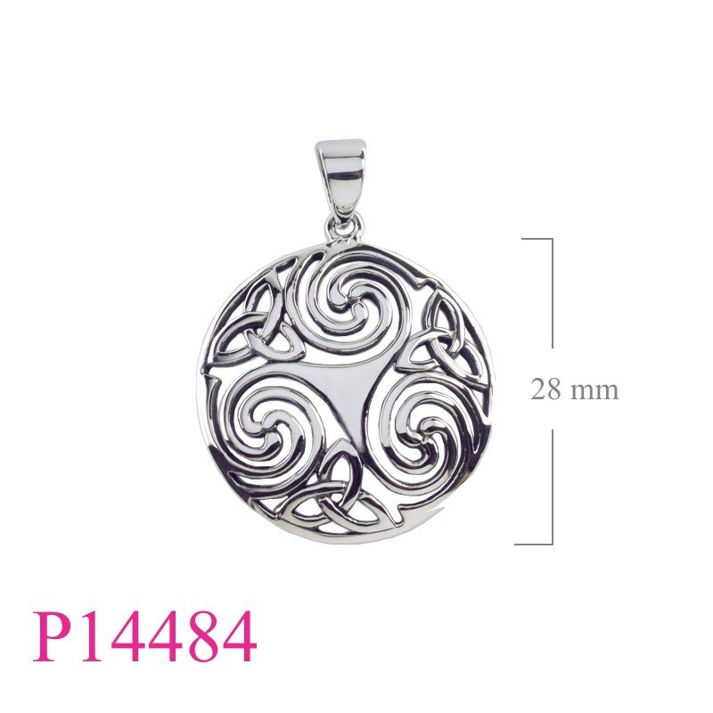 Triskelion Pendant, 26mm round openwork Triskelion.