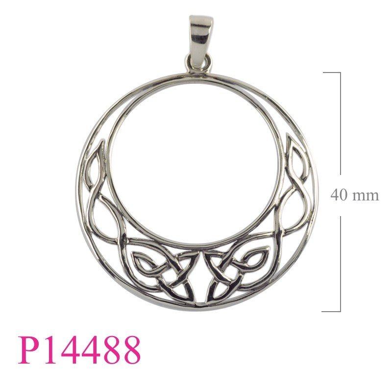 Pendant, 40mm openwork round Celtic.