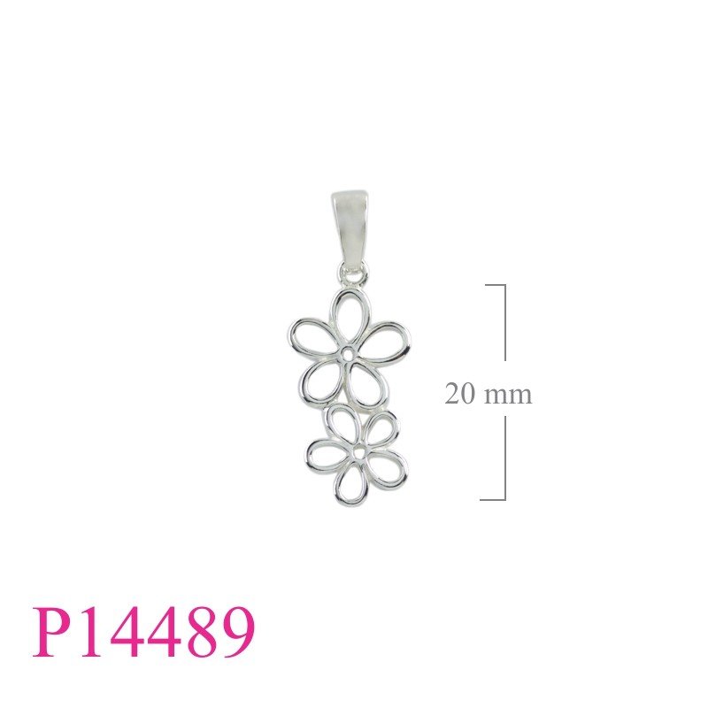 Pendant, 2 openwork flowers.