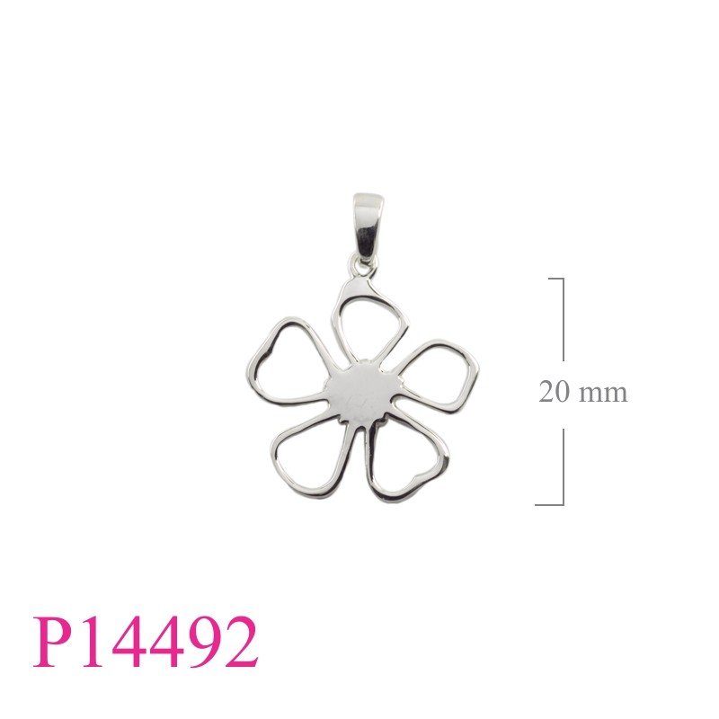 Pendant, 20mm openwork flowe.