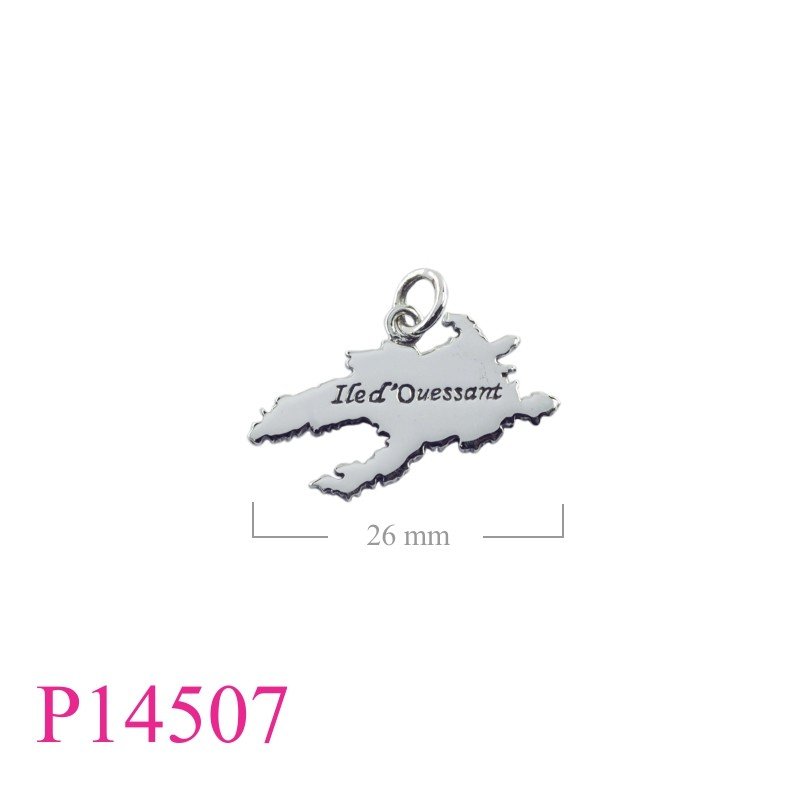 Pendant, " I led'Ouessant " map.