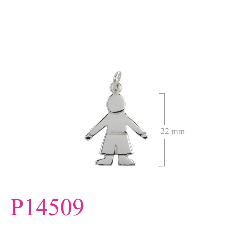 Pendant, 22mm flat boy.