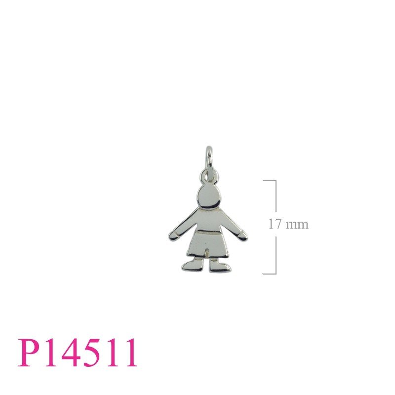 Pendant, 17mm flat boy.