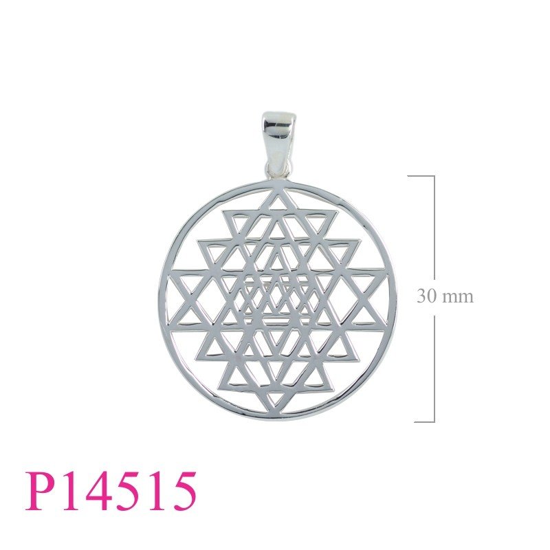 Pendant, 30mm round openwork Geometry.