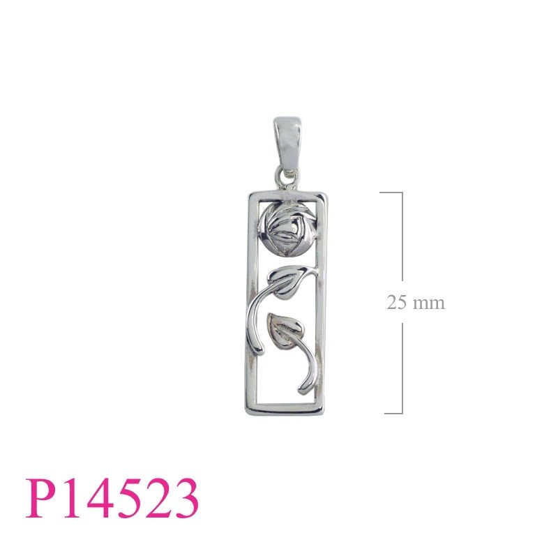 Pendant, openwork rectangular Mackintosh design.