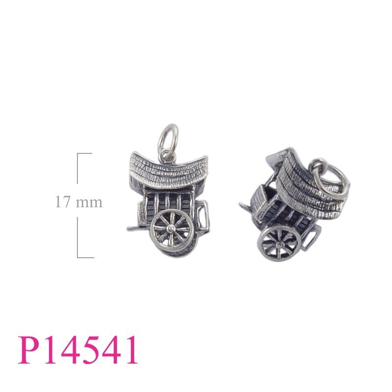 Bull Pendant, Lock Pendant, Travel Jewelry Pendant, Malaysian bullock cart.