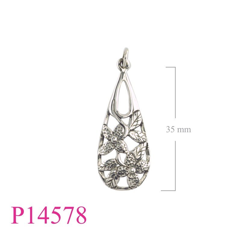 <p>Pendant, 35mm openwork drop flowers design.</p>