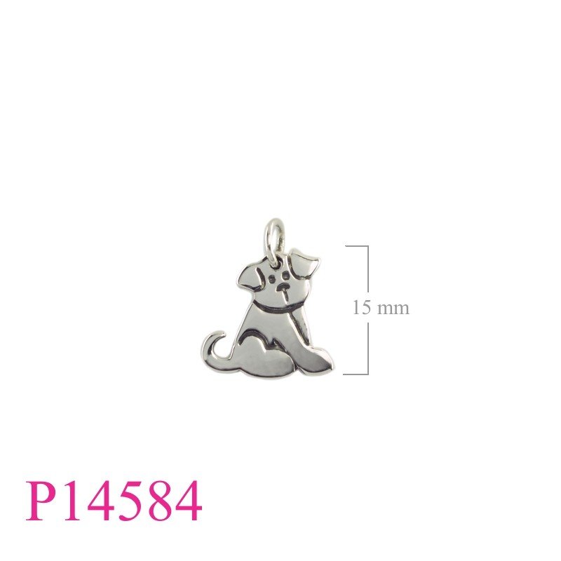 Pendant, sitting dog.
