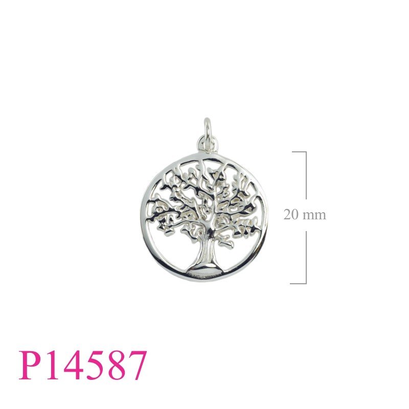 Tree Of Life Pendant, Travel Jewelry Pendant, 20mm round openwork Tree of life.