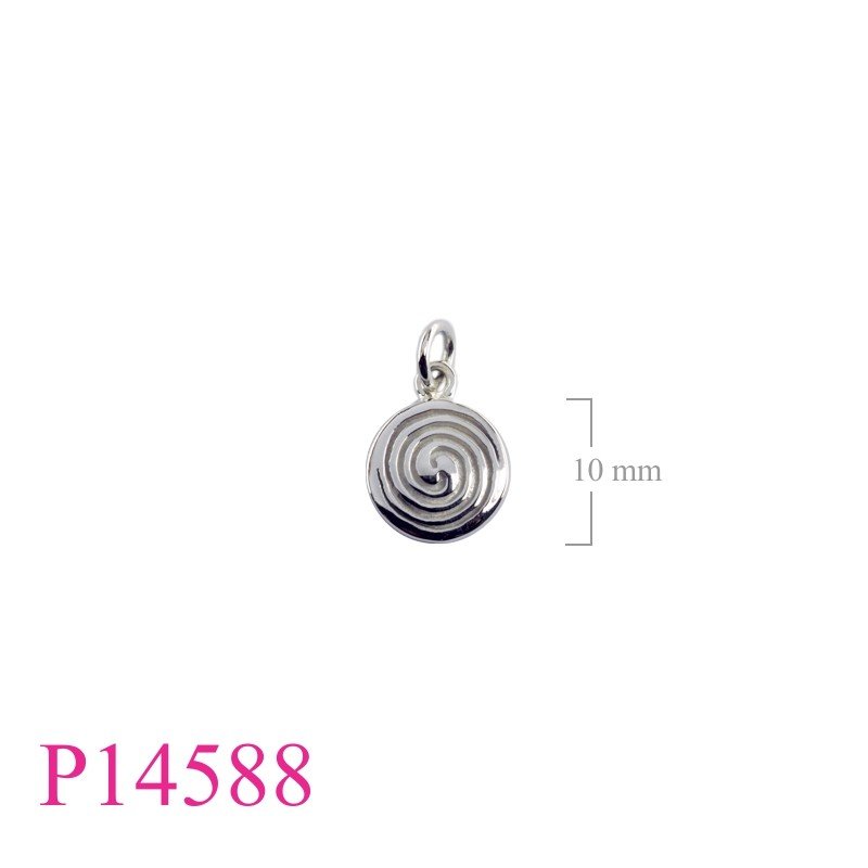 Pendant, 10mm swirl.