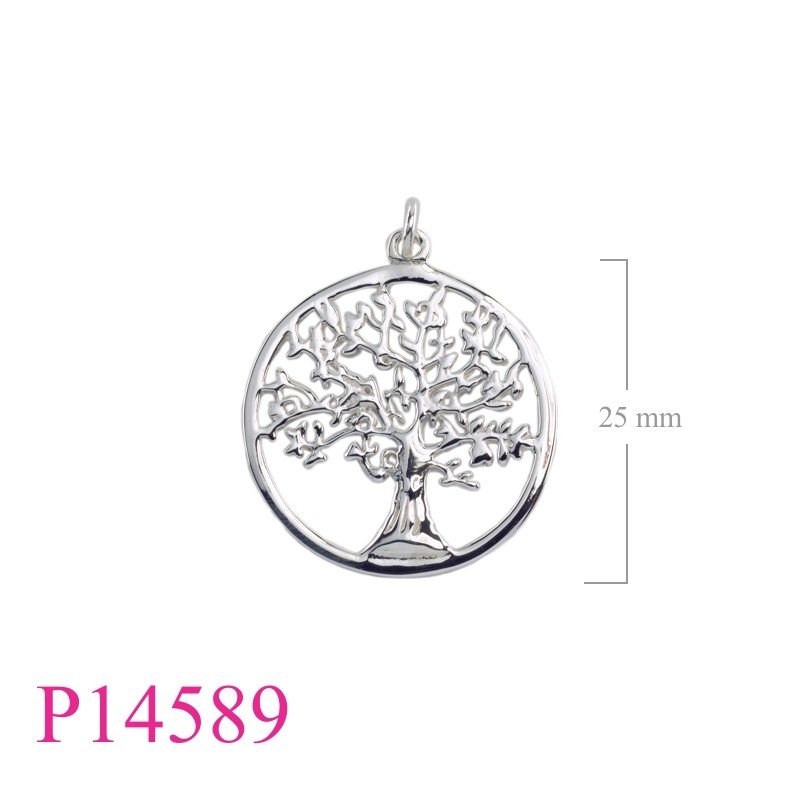 Tree Of Life Pendant, Travel Jewelry Pendant, 25mm round openwork Tree of life.