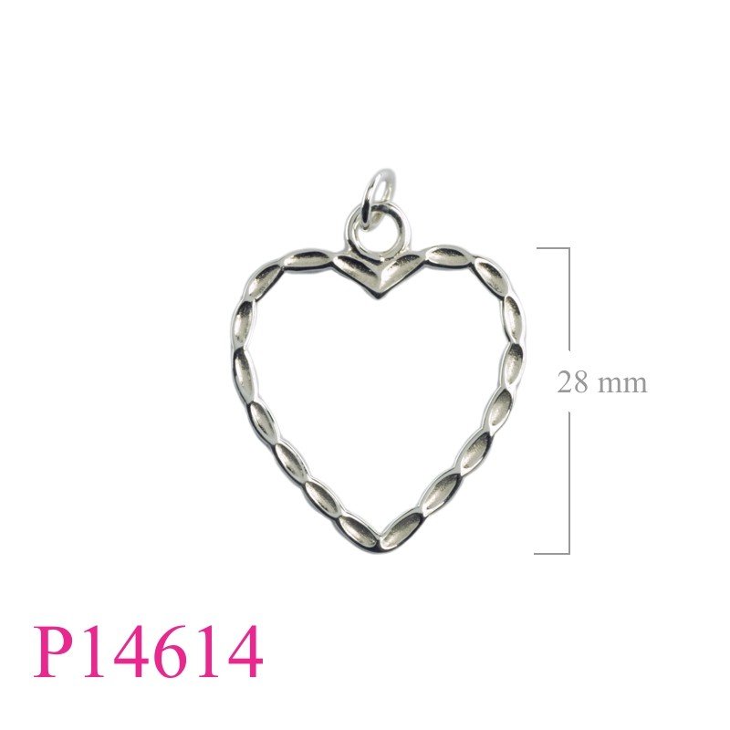 Pendant, 28mm heart.