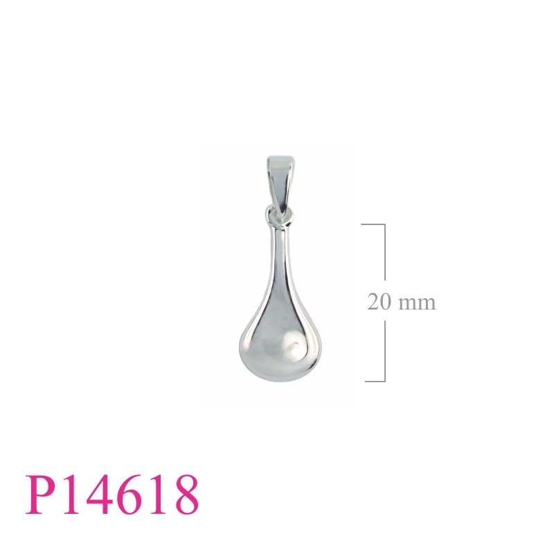 Pendant, 10mm puff drop.