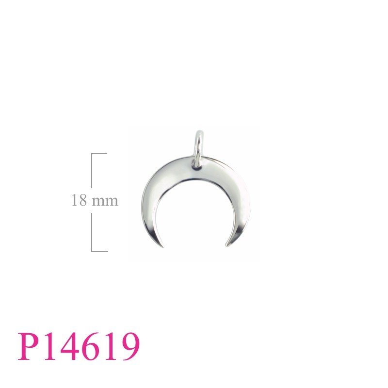 Pendant, flat crescent.