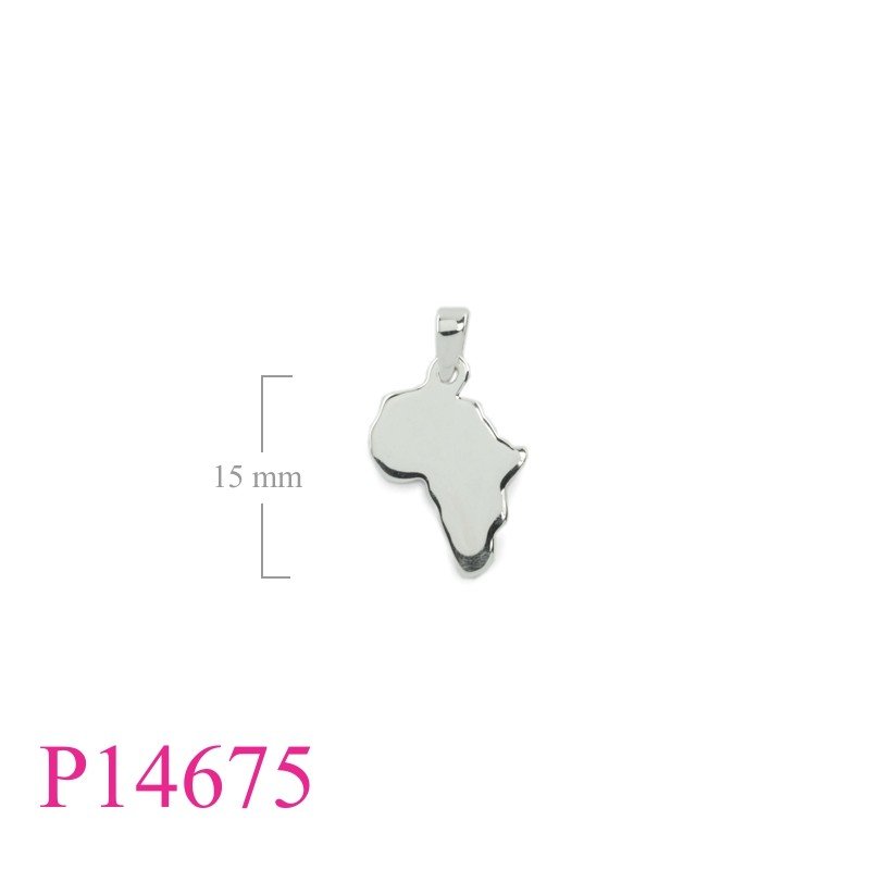 Pendant, 15mm flat African map.