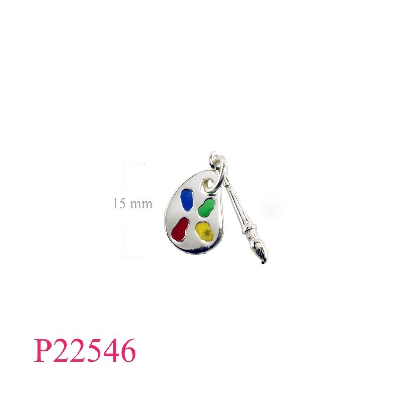 Pendant, 4 colors plate and brush enamel.