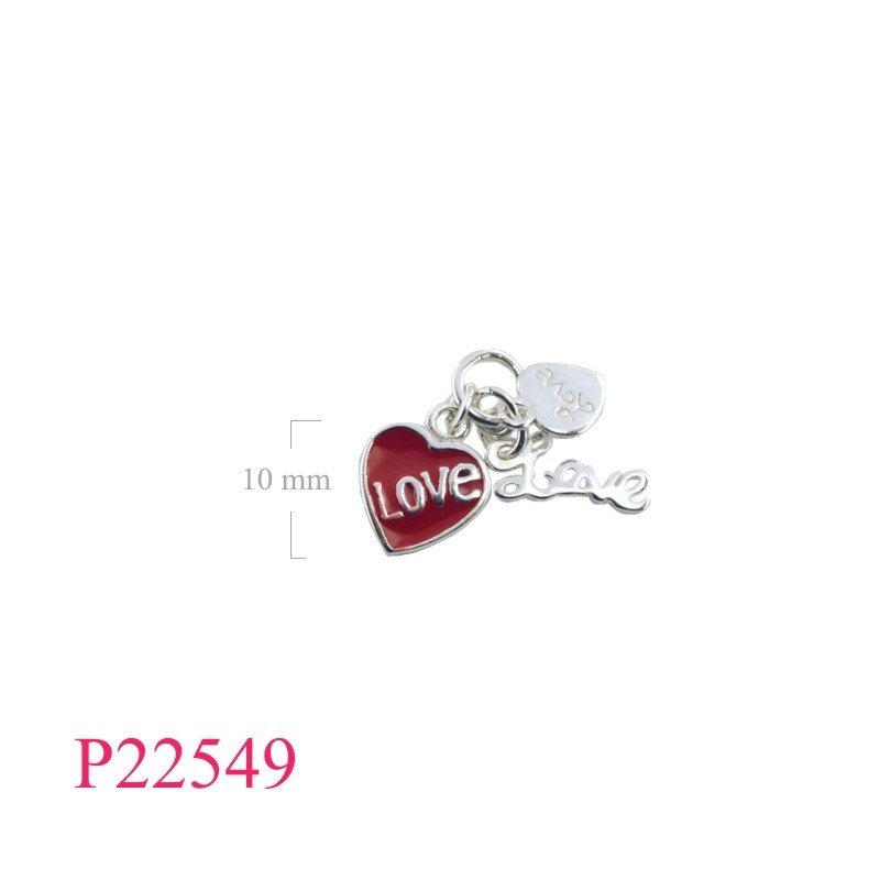Pendant, Love heart enamel.