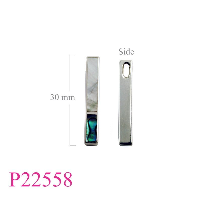 Pendant, column design with 2 stones.