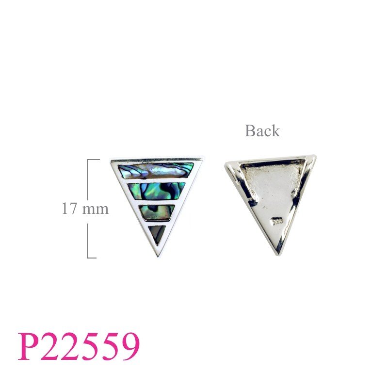 Pendant, triangle with 4 pieces stones.