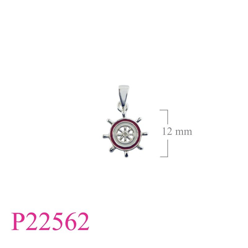 Pendant, steering wheel enamel.