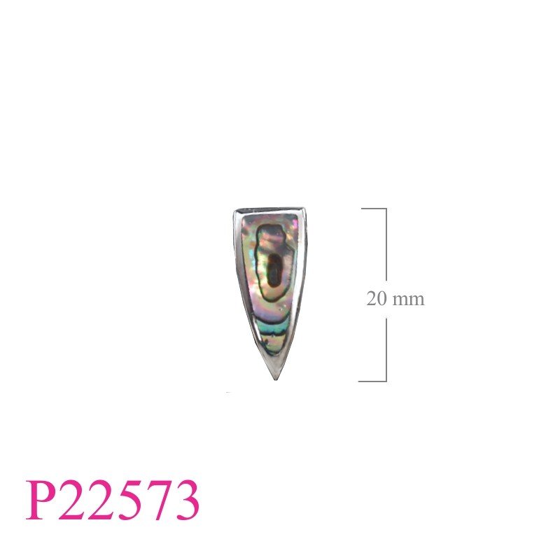 Pendant, curved arrow head shape.