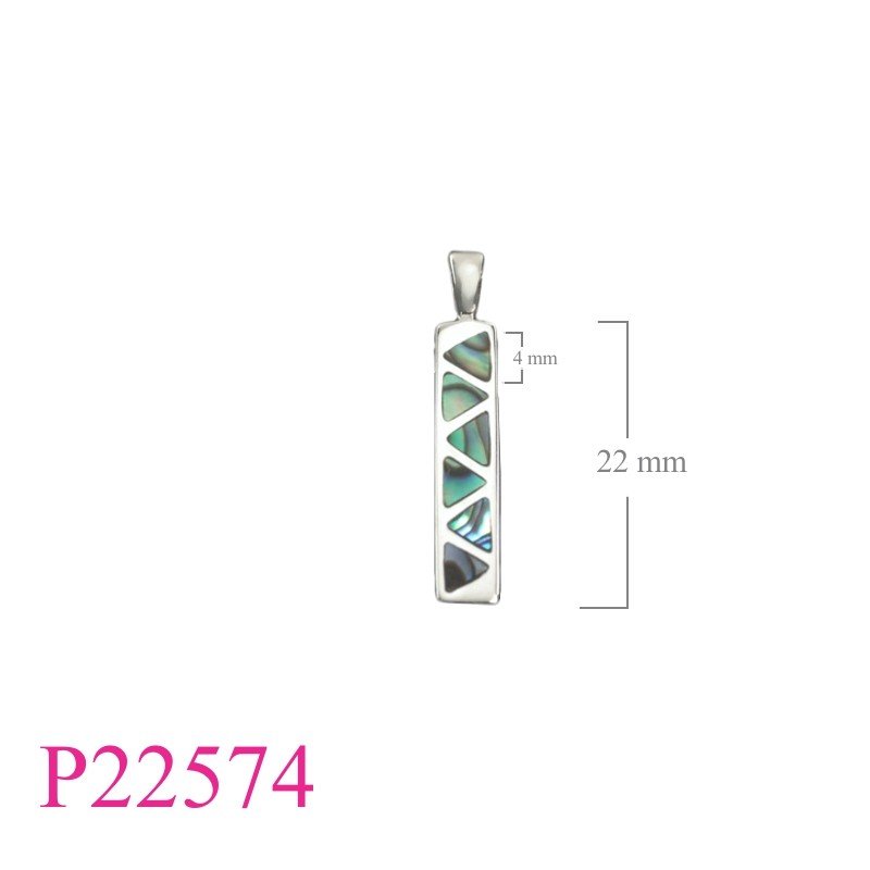 Pendant, woven paua ingot.