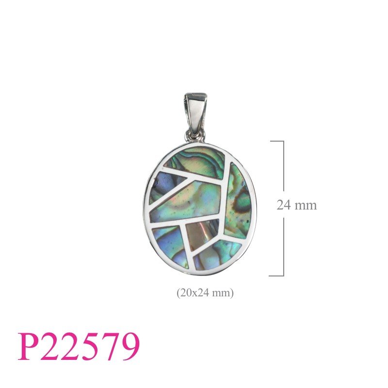 Pendant, 20x23mm oval.