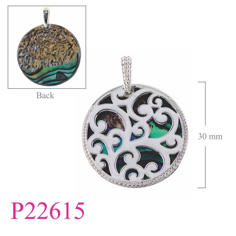 Pendant, 29mm unferling fern frond.