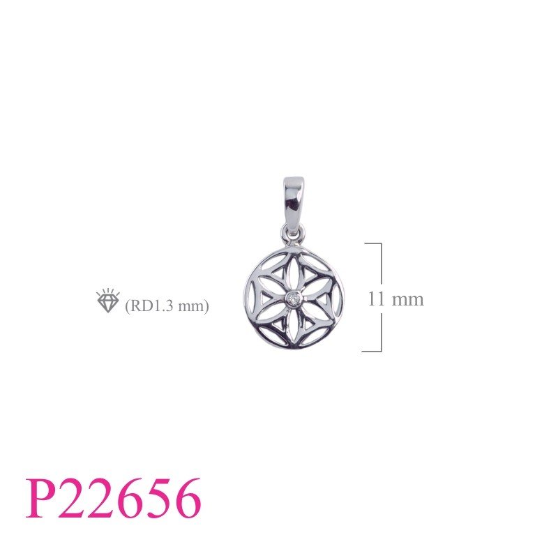 Pendant, 11mm round Seed of life and a small CCZs.