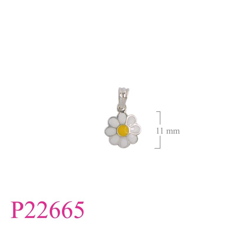 Pendant, flower enamel.