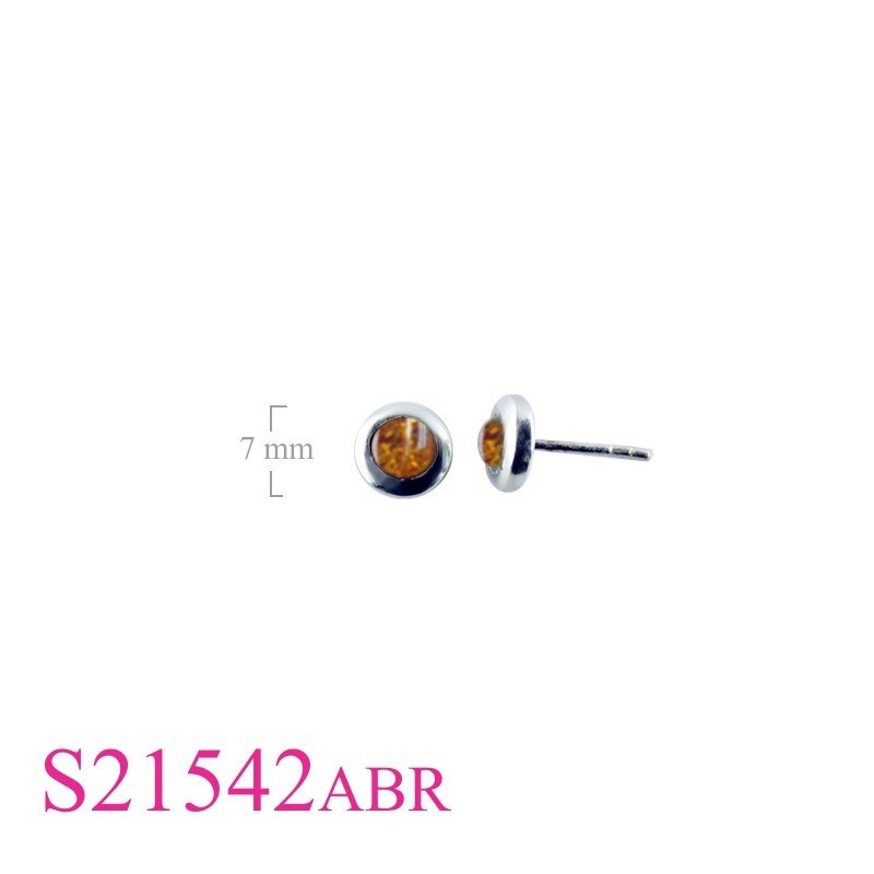Earrings, 4mm round Amber.