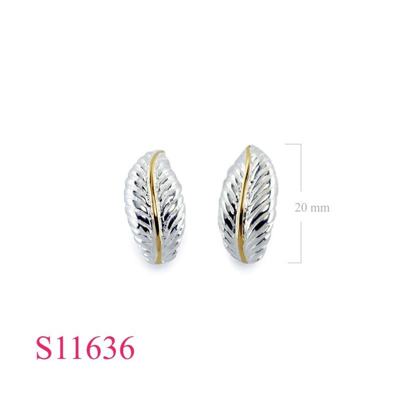 Earrings, leaf.