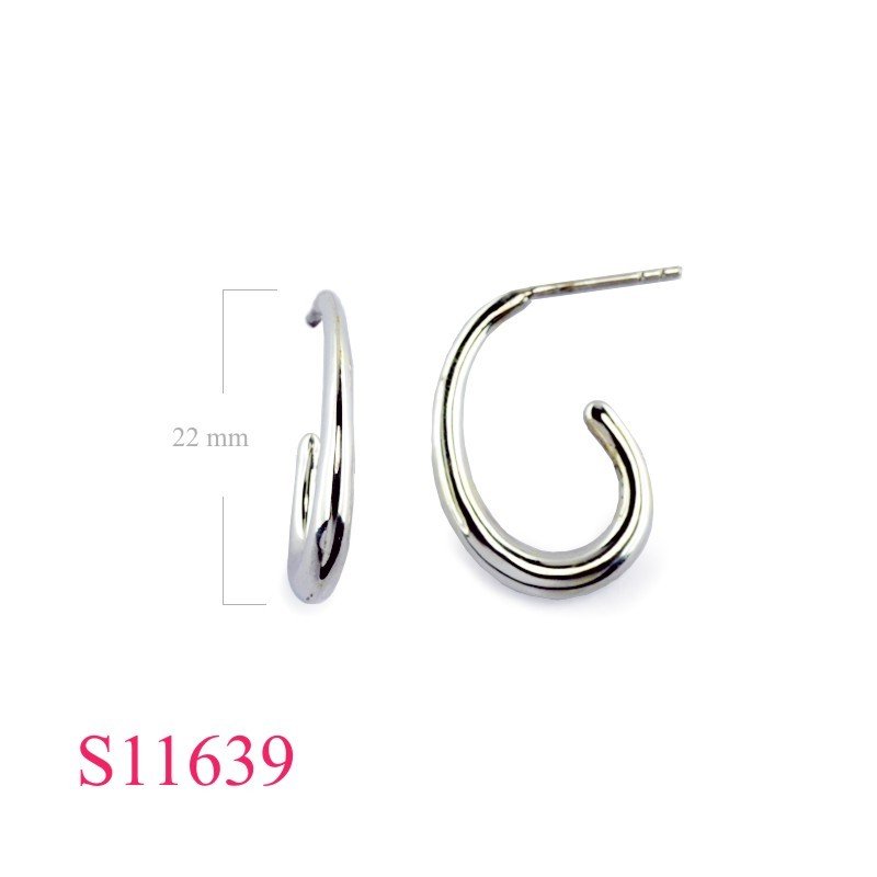 Earrings, puff curve design.