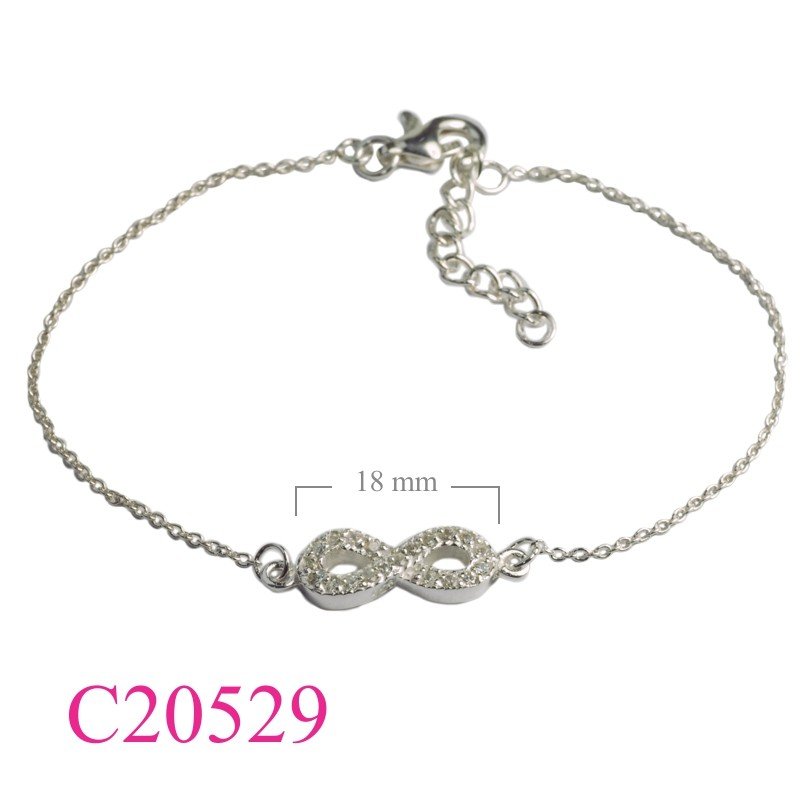 Infinity Bracelet, Gold Bracelet, CZ Bracelet, Flash Pink Gold plated 6.5 +1 inches