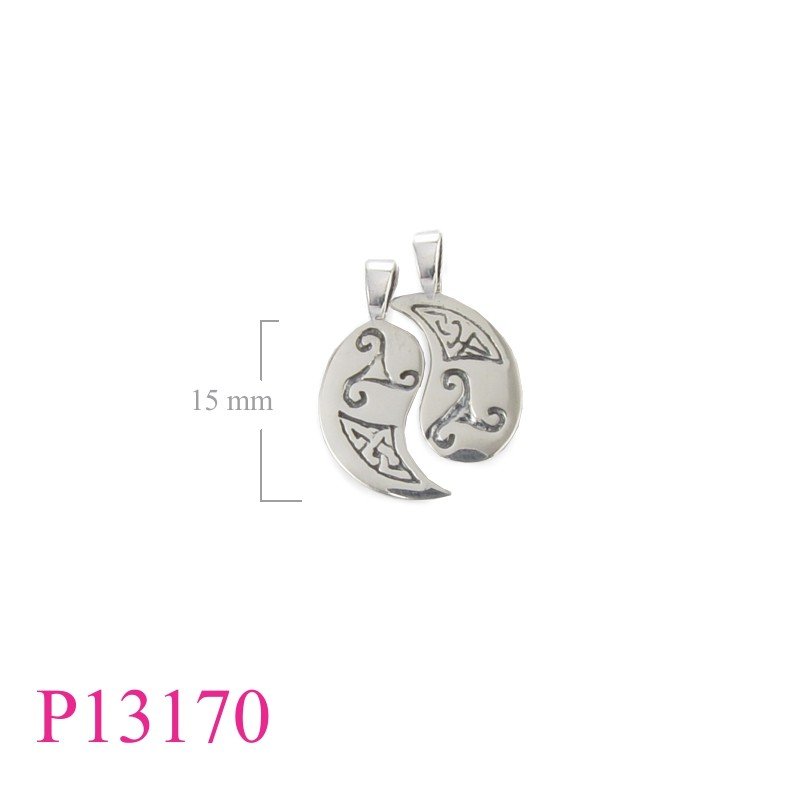 Triskelion Pendant, Triske Pendant, split Triskelion design.