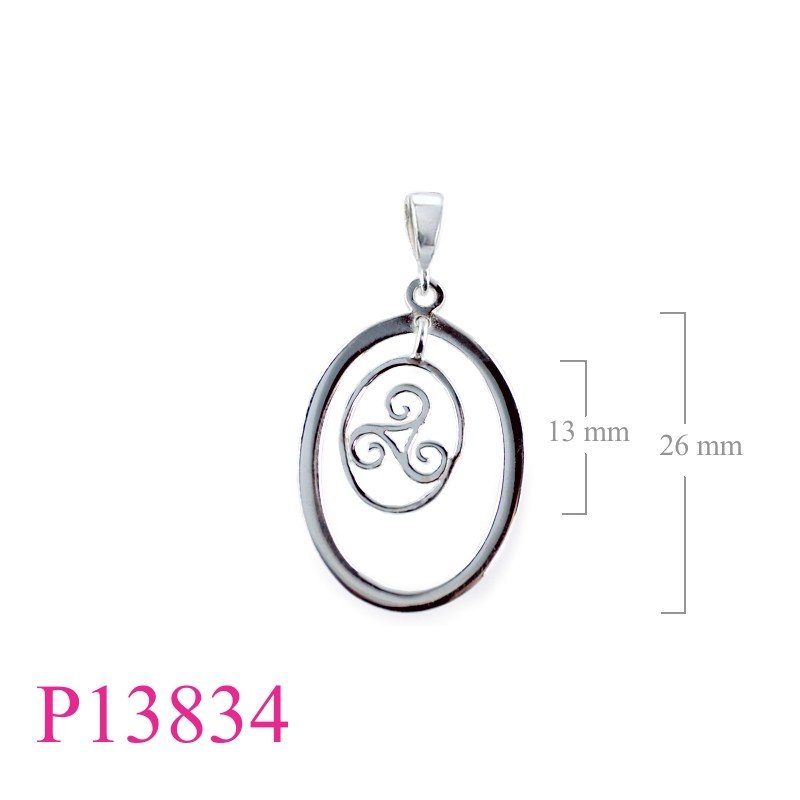 Triskelion Pendant, Triskelion in ovals.