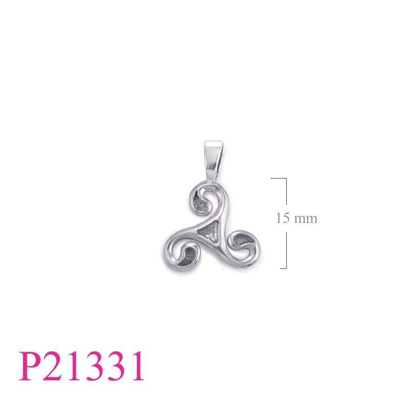 Pendant, Triskellion with triangle stone.