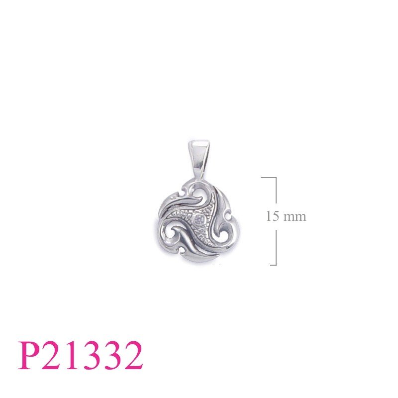 Pendant, Triskellion with small stone.