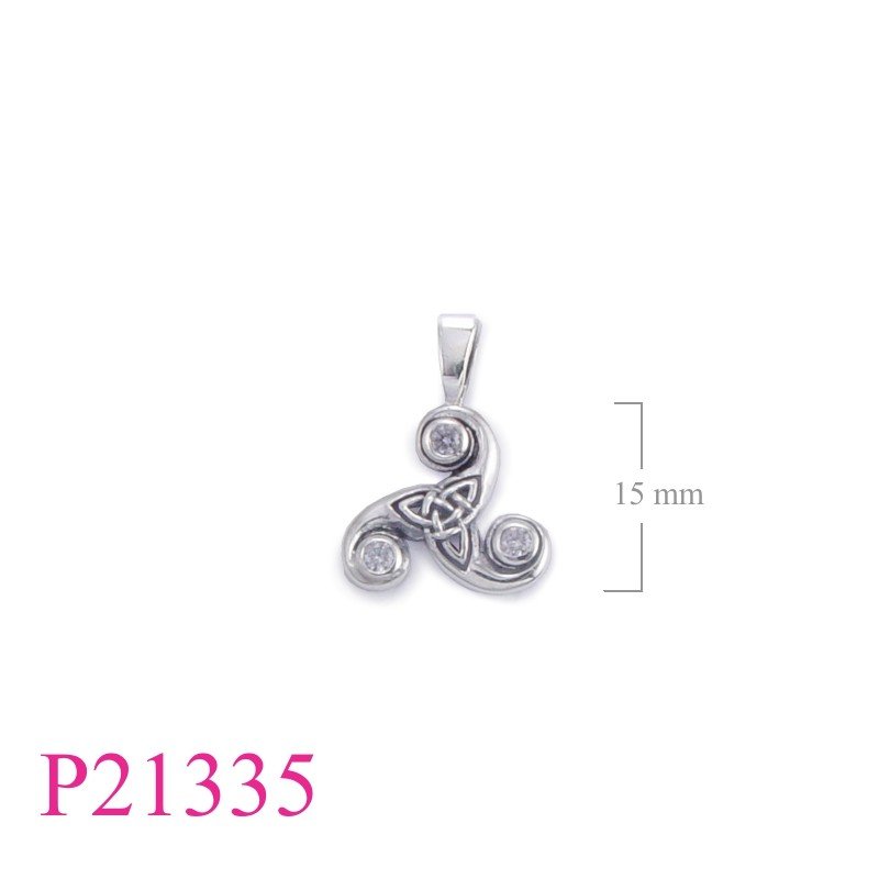 Pendant, Triskellion with 3 small stone.