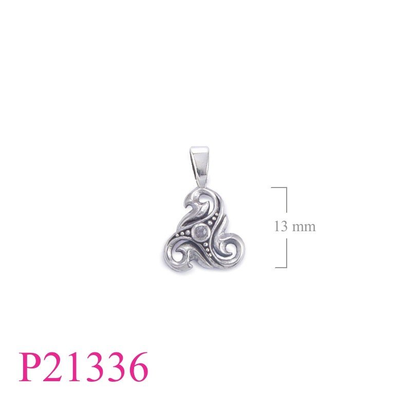 Pendant, Triskellion with small stone.