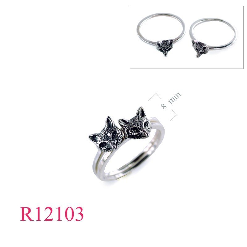 Ring, fox head 2 ring set.