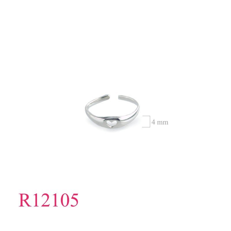 Ring, cut-out heart toe ring.