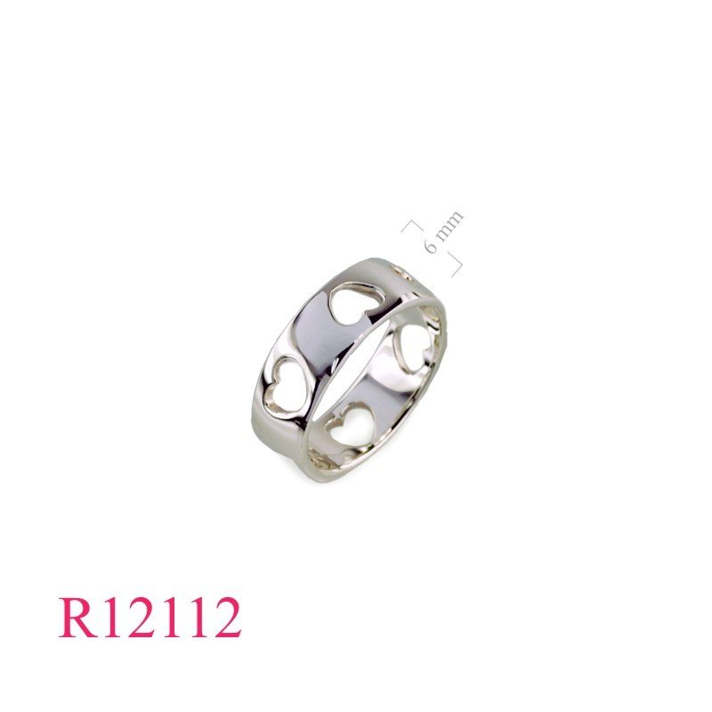 Band Ring, opened hearts.